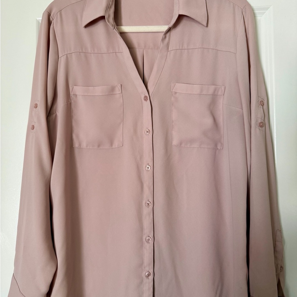 Express Dusty Rose Portofino Shirt